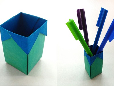 Useful Origami - Paper "Thrash bin. Pen Holder"