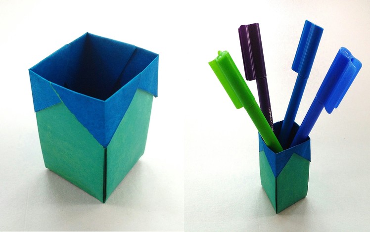 Useful Origami - Paper "Thrash bin. Pen Holder"