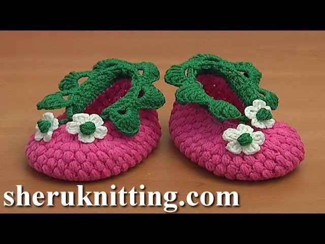 Crochet Raspberry Baby Booties Tutorial 83 Part 1 of 2
