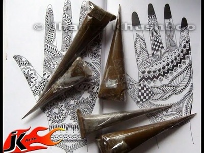 DIY How to mix mehndi and make Henna (Mehndi) Cone - JK Arts 052