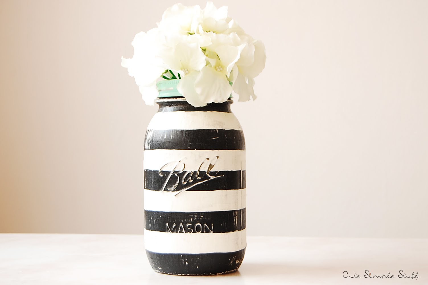 Diy Striped Vintage Inspired Mason Jar Home Decor