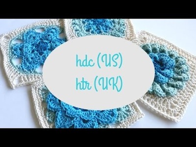 Half double crochet (hdc US) or Half treble crochet (htr UK) by Shelley Husband Spincushions