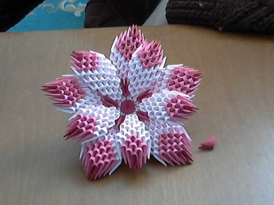 How to make 3d origami flower (model1)