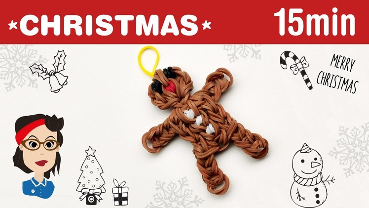 How to make a Christmas Gingerbread Man loom band charm