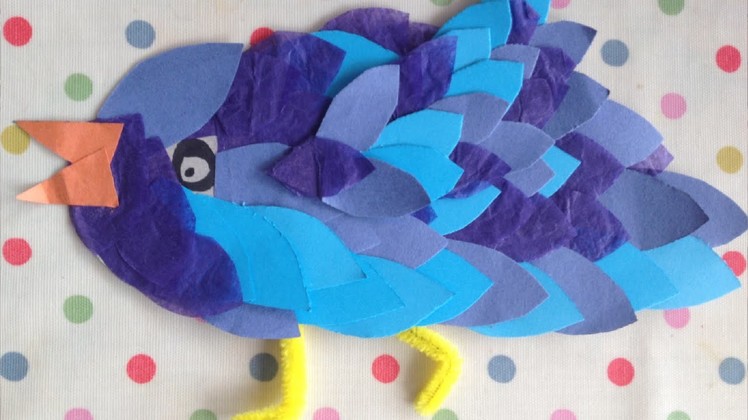 How to make a paper bird - art and craft project for kids