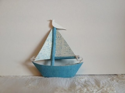 How to make a Tiny Paper Sail boat for scrapbook decor