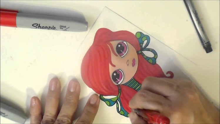 Justafew - Drawing with Sharpies - Redhead Doll