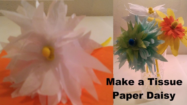 Make a Tissue Paper White Yellow Daisy