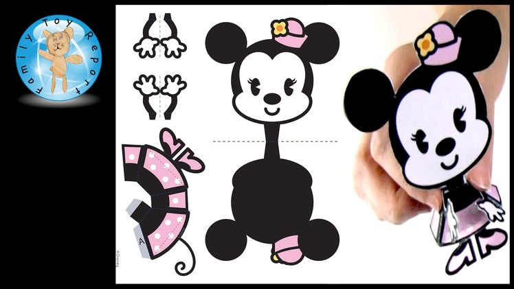 Minnie Mouse Cutie Disney Family 3D Papercraft How To Paper Craft Review - Family Toy Report