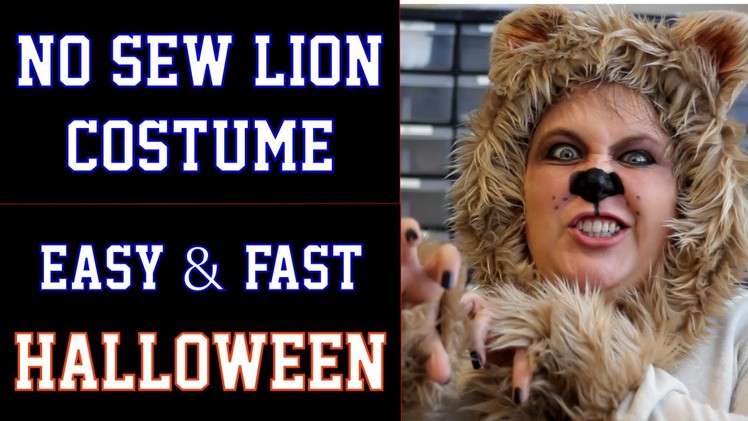 No Sew Lion Halloween Costume - DIY Fast and Easy (Wizard of Oz - Cowardly Lion)