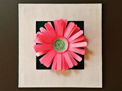 Paper flower in a frame - learn how to make a framed Gerbera daisy craft - EzyCraft