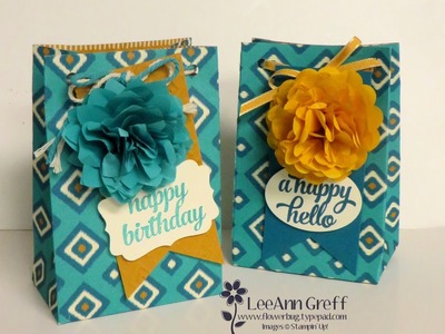 Punch Board Gift Bag with Cotton Paper Flower