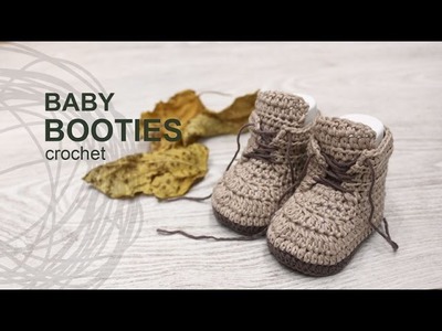 Tutorial Baby Booties Crochet in English