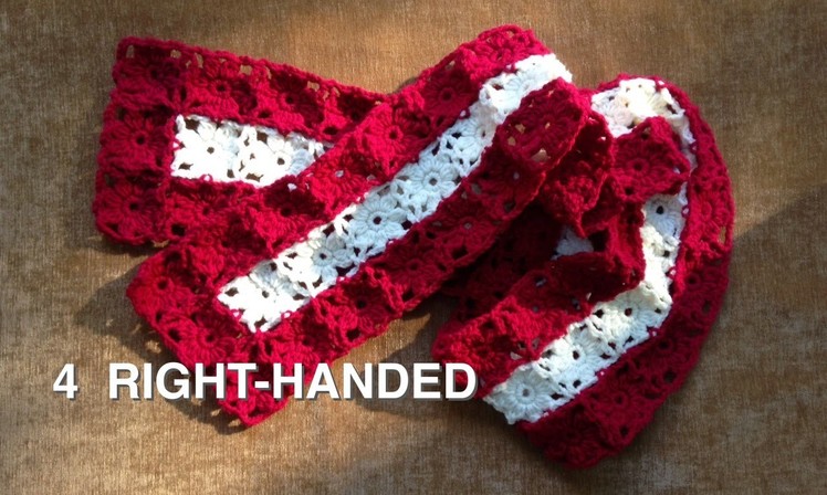 Watch How To Crochet Easy Poinsettia Scarf (4 RIGHTIES)