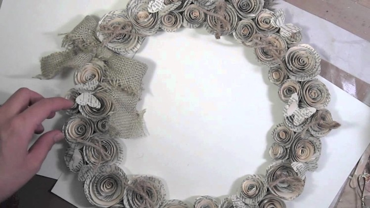 25 days of videos. Day 25!!! Rolled Rose burlap wreath!!