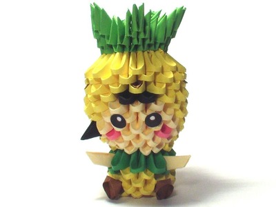 3D origami pineapple girl