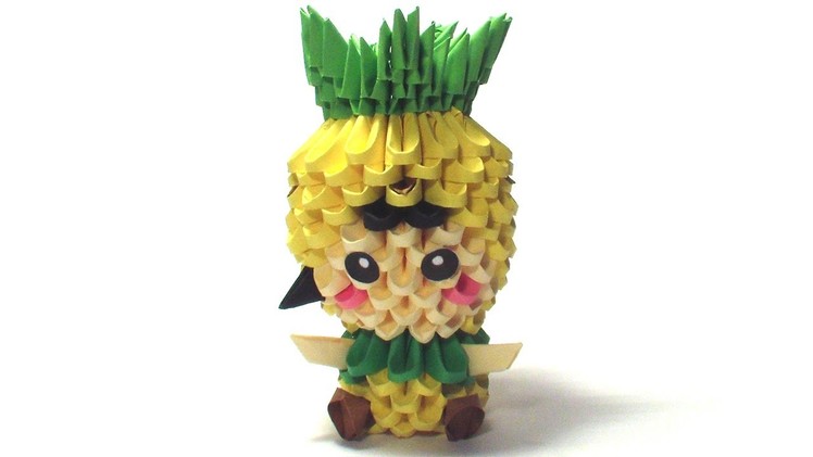 3D origami pineapple girl
