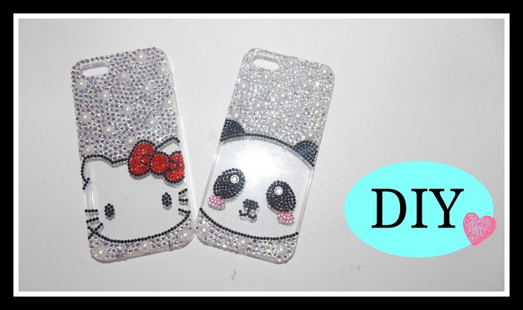 DIY: Hello kitty. Panda diamante phone case