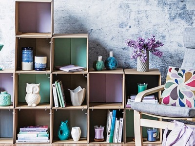 DIY PROJECT: Cardboard box shelves - homes+
