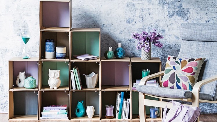 DIY PROJECT: Cardboard box shelves - homes+