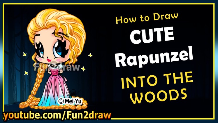 Easy Drawings - How to Draw Disney Princess - Rapunzel Into The Woods - Top Drawing Videos Fun2draw