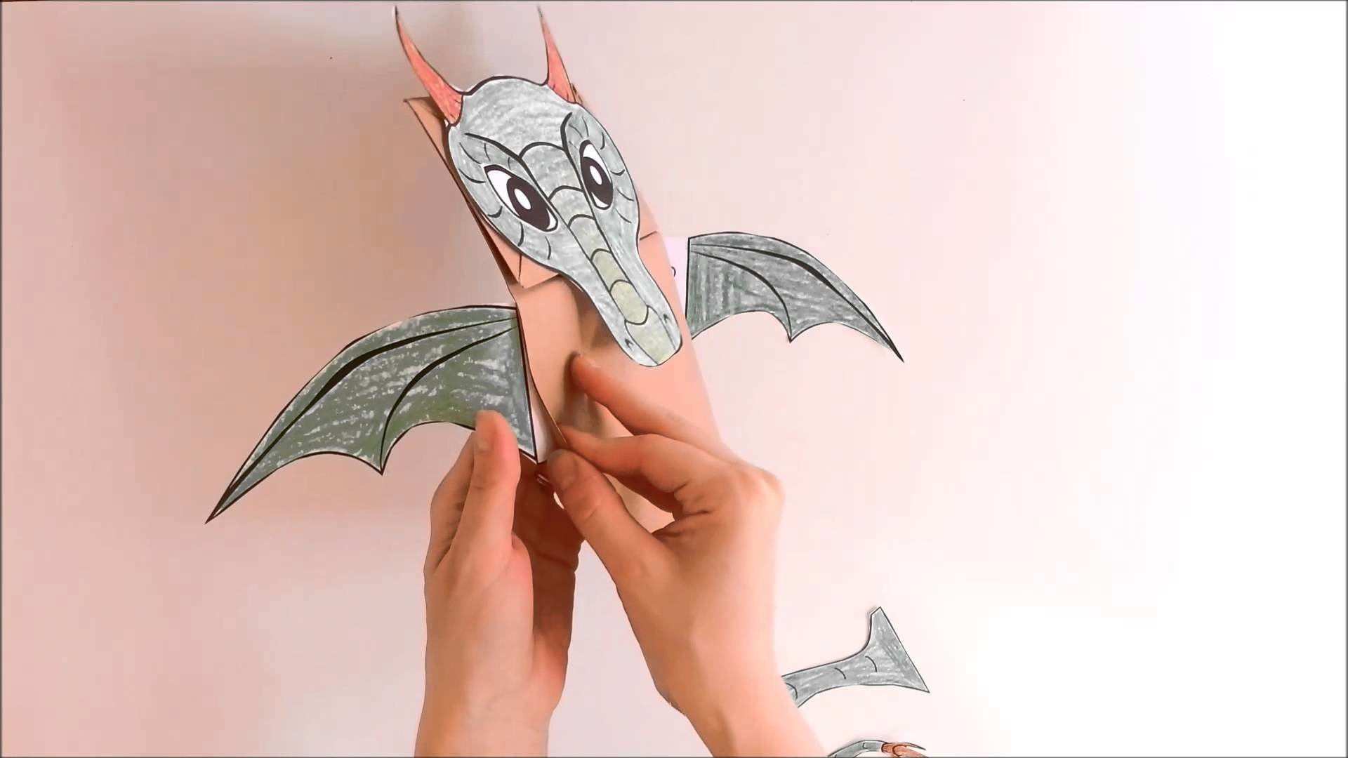 How to make a paper dragon puppet base