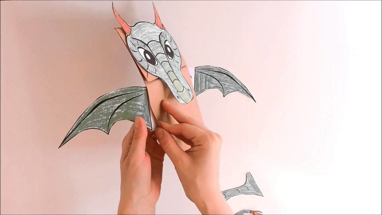 How to make a dragon paper bag puppet