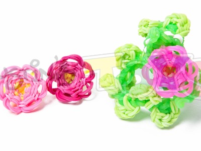 How to Make a Rainbow Loom 3D Flower Bracelet - Part 1 - 3D Flower Charm