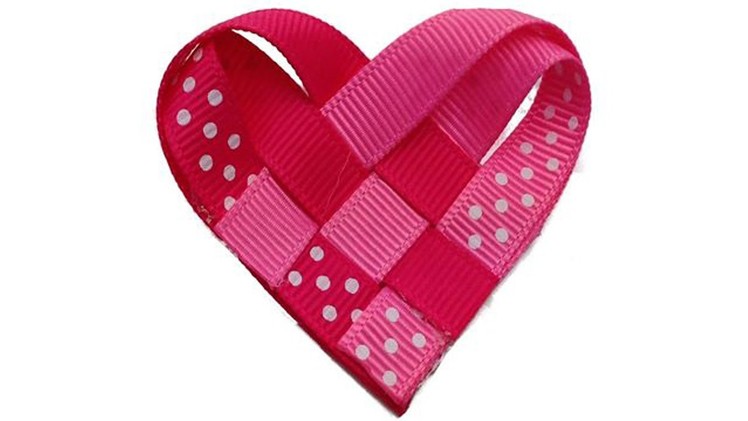 How To Make a Ribbon Woven Heart Valentine's Day Hair Clip