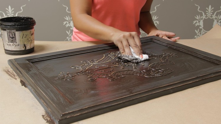 How to Stencil on Wood Tutorial: Create a Carved Wood Effect with Furniture Stencils and Wood Icing