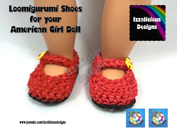 Loomigurumi MaryJane Shoes for American Girl Doll - Amigurumi crochet with Rainbow Loom Bands