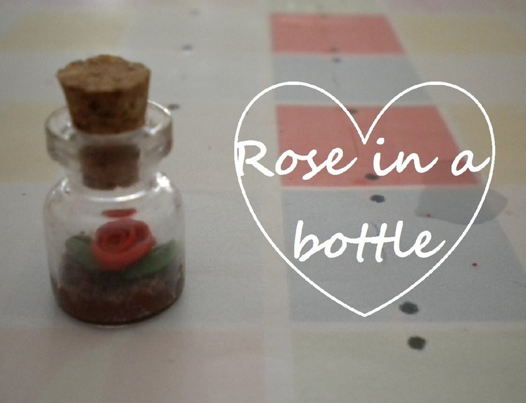 Miniature Rose in a bottle charm (miniture)