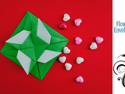 Origami Paper Flower Envelope. Letter with secret message !