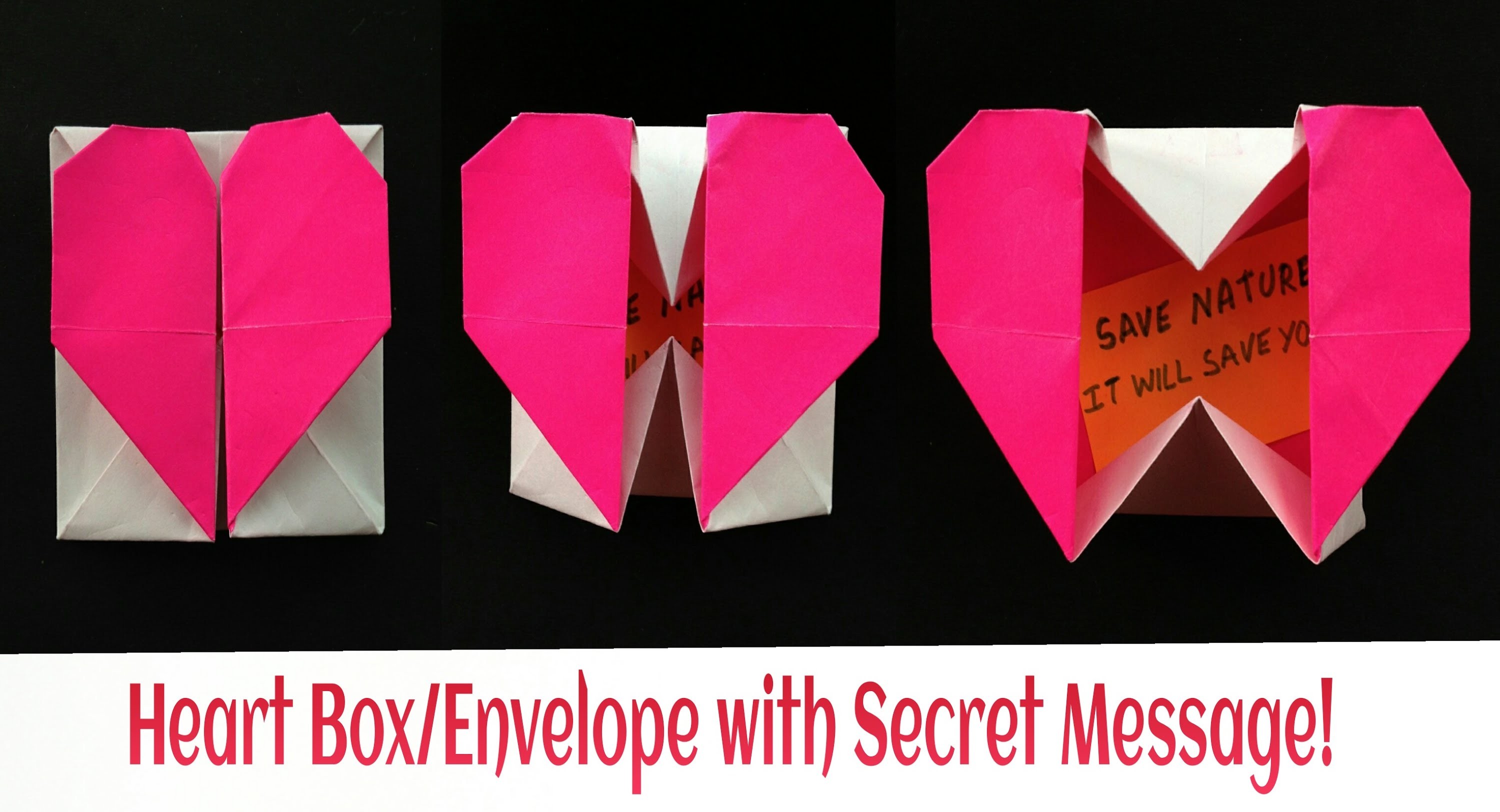 Secret origami heart box