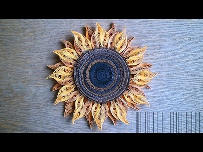 Quilled sunflower - Tournesol en papier - Papel de girasol