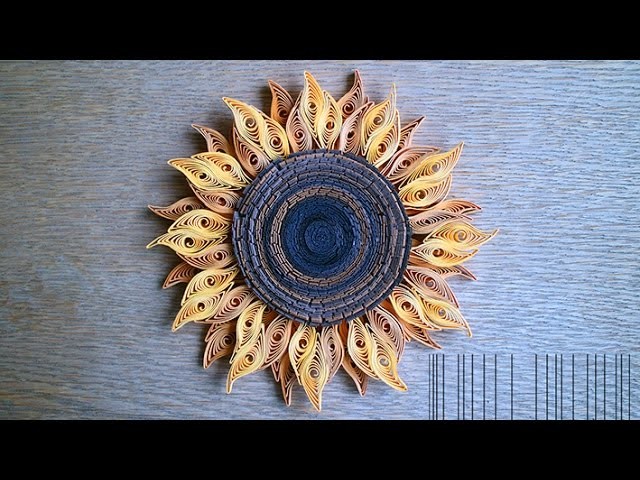 Quilled sunflower - Tournesol en papier - Papel de girasol