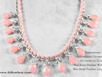 Teardrop Resin and Rope Chain Necklace Statement Necklace for Women