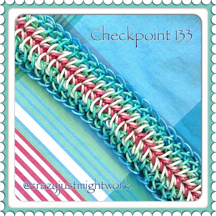Checkpoint 133 bracelet tutorial (hook only, chain with border) rainbow loom bands