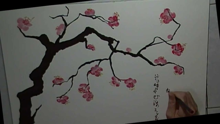 Chinese plum blossom brush painting