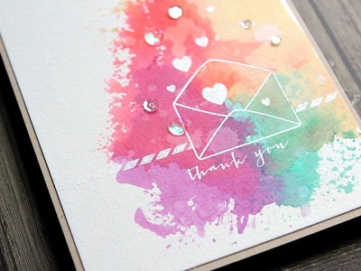 Colorful Ink "Smooshing" Thank You Card