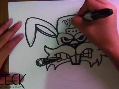 Cómo dibujar un conejo loco (Graffiti) Tributo a Cholowiz13 | ZaXx
