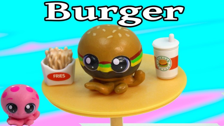 Custom LPS Octopus Cheeseburger Inspired DIY Littlest Pet Shop Fast Food Burger Cookieswirlc