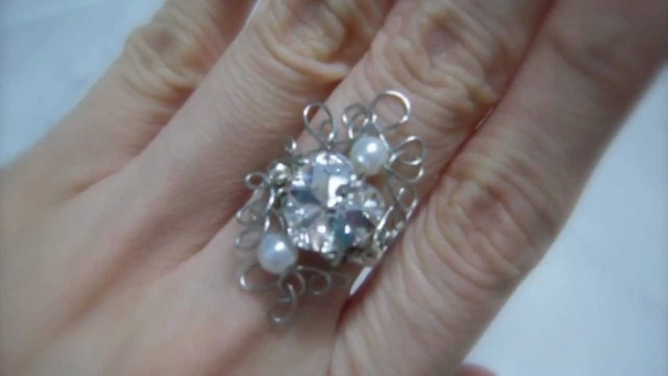 ~Dancing Wires~  Adjustable Wire Crystal Ring - Victorian Love