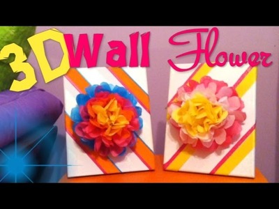 DIY 3D Wall Flower Canvas Art :: Tissue Paper Flowers :: 2CupsofDelight