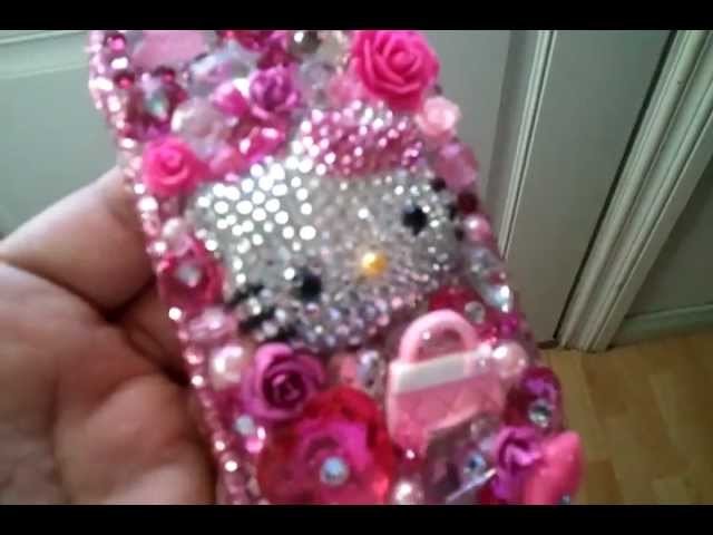 DIY bling out cell phone case purty in pink HK