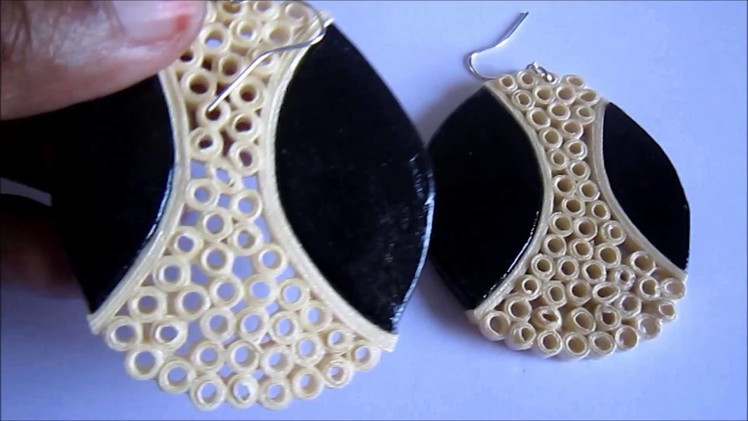 Free Form Jewelry - Cardboard and Quilling Paper Disk EArrings (Code : FAH211) - Not Tutorial