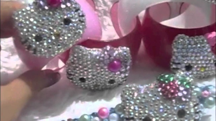 Gorgeous Hottest Crystalized Bling Hello Kitty bracelets and hair deco accessories