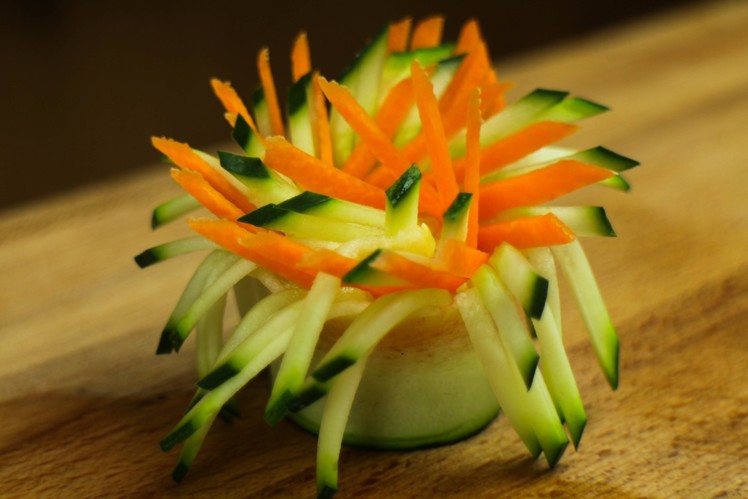 How To Make Pinwheel Vegetable Garnish