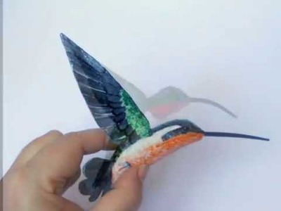 Hummingbird paper mache bird sculpture  handicraft Arts