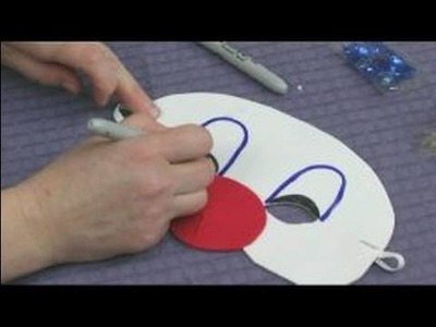 Making Foam Masks for Kid's Crafts : Drawing Clown Makeup on a Mask